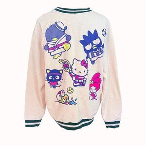 Hello Kitty Friends Kawaii Sweatshirt Sz XL Sports Retro Inspired Green Trim